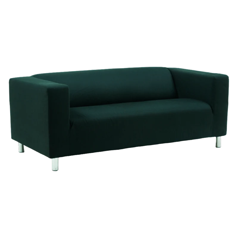 2er Sofa, Stoff schwarz