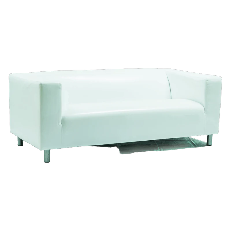 2er Sofa, Stoff weiß